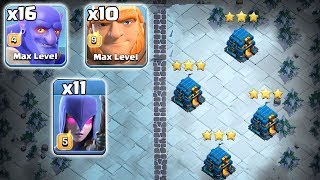 New Ground War Trend 2019! 16 Bowler 10 Giant 11 Witch Destroy 3Star Max TH12 Base | Clash Of Clans