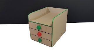 Cómo Hacer Organizador del Escritorio de Cajón del Cartón DIY Bricolaje | Sagaz Perenne