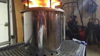 2/3 $25 Diy How To Stainless Steel Pellet Gasifier Stove Cheap Easy Portable PELLET TEST BURN