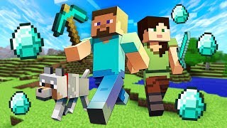 FINDING DIAMONDS!! MINECRAFT w/ MY GIRLFRIEND!! (Minecraft #2)