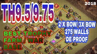 NEW BEST TH9.5/7.5 ANTI 3 FARM/TROPHY/WAR BASE| CLASH OF CLAN | 2018