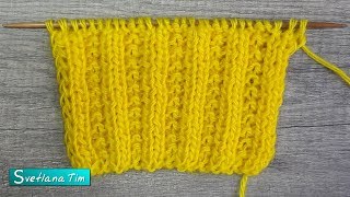 Узор (БИСЕРНАЯ РЕЗИНКА). Вязание спицами для начинающих # 594
