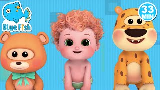 Amy and Sana follow head shoulder, knees and toes | Baby Songs & Rhymes - Blue Fish