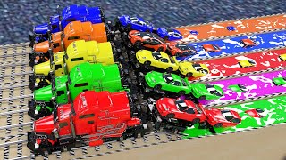 Color for Children with Train Truck Car Carrier Waterslide Color Video Nursery Rhymes for Children