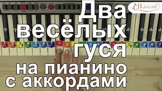 Как играть Два веселых гуся на пианино