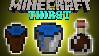 Minecraft: THIRST MOD (TONS OF NEW DRINKS AND A THIRST BAR!) Mod Showcase