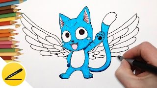 Рисуем Кота Хэппи из аниме Хвост Феи | Как нарисовать Хеппи (высший)