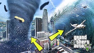 HUGE TORNADO AND TSUNAMI DESTROY LOS SANTOS - GTA 5 END OF LOS SANTOS APOCALYPSE MOD