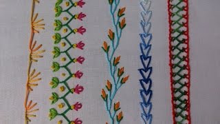 Hand embroidery. embroidery stitches tutorial for beginners. Part-2. decorative stitches.