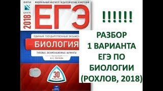 Разбор 1 варианта ЕГЭ по биологии Рохлов 2018