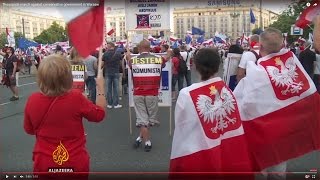Thousands march against conservative government in Warsaw