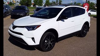 2018 Toyota Rav4 SE AWD in Alpine White Review and Walk Around Test Drive