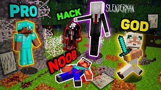 Minecraft NOOB vs PRO vs HACKER vs GOD : SLENDERMAN HORROR GAME Challenge in Minecraft (Animation)
