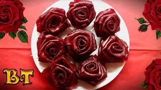 Как сделать розы из фруктовой пастилы