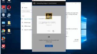 Uninstall Adobe Bridge CC 2017 on Windows 10 Creators Update