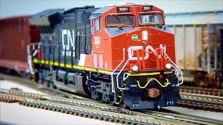Model Railway Layout in HO scale with CN Locomotive