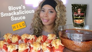 12 LOBSTER TAILS MUKBANG | BLOVES NEW MILD SMACKALICIOUS SAUCE | DON'T WIPE YOUR MOUTH CHALLENGE