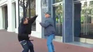 Вырубил гопника одним ударом.