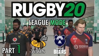 START OF THE WASPS JOURNEY! | Rugby 20: League Mode (Wasps) - Part 1 (Xbox One Gameplay)