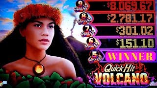 Quick Hit Volcano Slot Machine Bonus Won & 5 QUICK HITS !! Slot Machine Pokies w/NG Slot