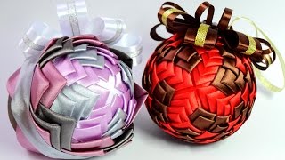Мои Новогодние ШАРИКИ из лент / Подарки к Новому Году СВОИМИ РУКАМИ