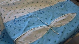 Комплект постельного белья. Как сшить пододеяльник с фигурным вырезом ч1