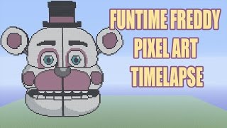 Minecraft Funtime Freddy Pixel Art Timelapse (FNAF: Sister Location)