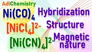 Diamagnetic - Paramagnetic - Ni(CO)4, [Ni(CN)4]2- and [NiCl4]2- IIT JEE NEET Adichemistry