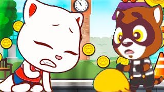 КОТ ТОМ БЕГ ЗА СЛАДОСТЯМИ #3 мультик игра для детей ГОВОРЯЩИЙ ТОМ и АНЖЕЛА друзья Видео для малышей