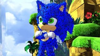 Sonic from Sonic Movie in Green Hill zone | MEGA X