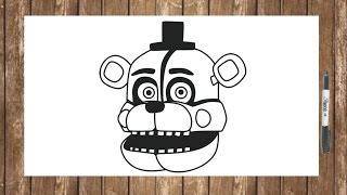 How to draw FNAF Sister Location characters Funtime Freddy face drawing