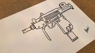 Adım adım UZİ çizimi #3| How to draw UZİ | kolay resimler çizimi