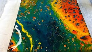 Техника живописи жидким акрилом на холсте. Acrylic Pouring.