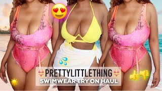 PRETTY LITTLE THING CURVY BIKINI/SWIMWEAR TRY ON HAUL 2019 |  plt swim