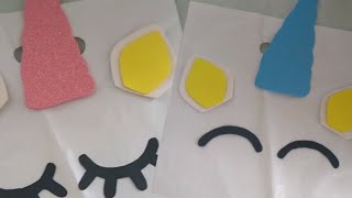 Sacolinha menina e menino/Unicórnio // projeto momento festeira