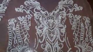 Люневильская вышивка. Аппликация для свадебного платья.