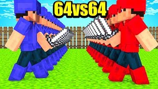 64 VS 64 УНИЧТОЖИТЬ ВРАГА ПОЧТИ НЕВОЗМОЖНО! МАЙНКРАФТ БЕД ВАРС