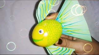 DIY Fish using egg shell ; craft for kids
