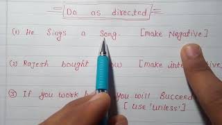 Do as directed class- 10th English