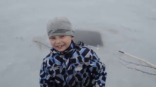 Рыбалка зимой катисками апрель 2016 Финляндия Карелия.