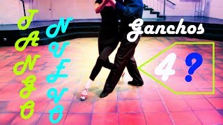 Tango nuevo technique. Example with 4 Ganchos.