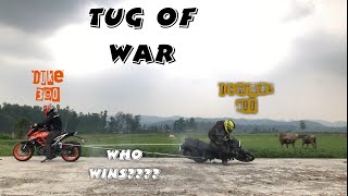 Tug of war | 2018 Dominar 400 vs 2017 Duke 390 | who wins??