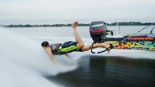 Катание босиком по воде за гидропланом - новый уровень экстрима!