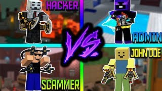 Hacker vs Admin vs Scammers vs John Doe [Pixel Gun 3D Edition]