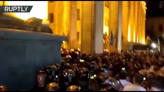 Anti-govt protesters try to storm Georgia parliament in Tbilisi