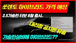 쏘렌토 풀체인지(MQ4) 하이브리드 가격예상하기 / 차읽남TV