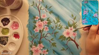 Цветы гуашью просто (eng sub) Draw the flowers with gouache