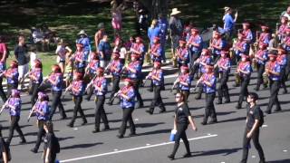 Moanalua High School "Menehune" Marching Band & Color Guard at 2016 Aloha Week Parade