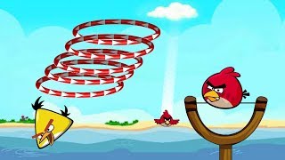 Angry Birds Slingshot Fun 2 - SHOOT TERENCE AND CHUCK THROUGH EVERY CIRCLE RINGS!
