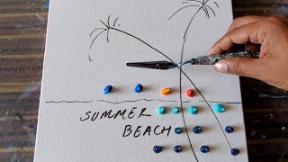 Summer Beach / Acrylic Painting Demo / Step by Step / Relaxing / Daily Art Therapy / Day #0289